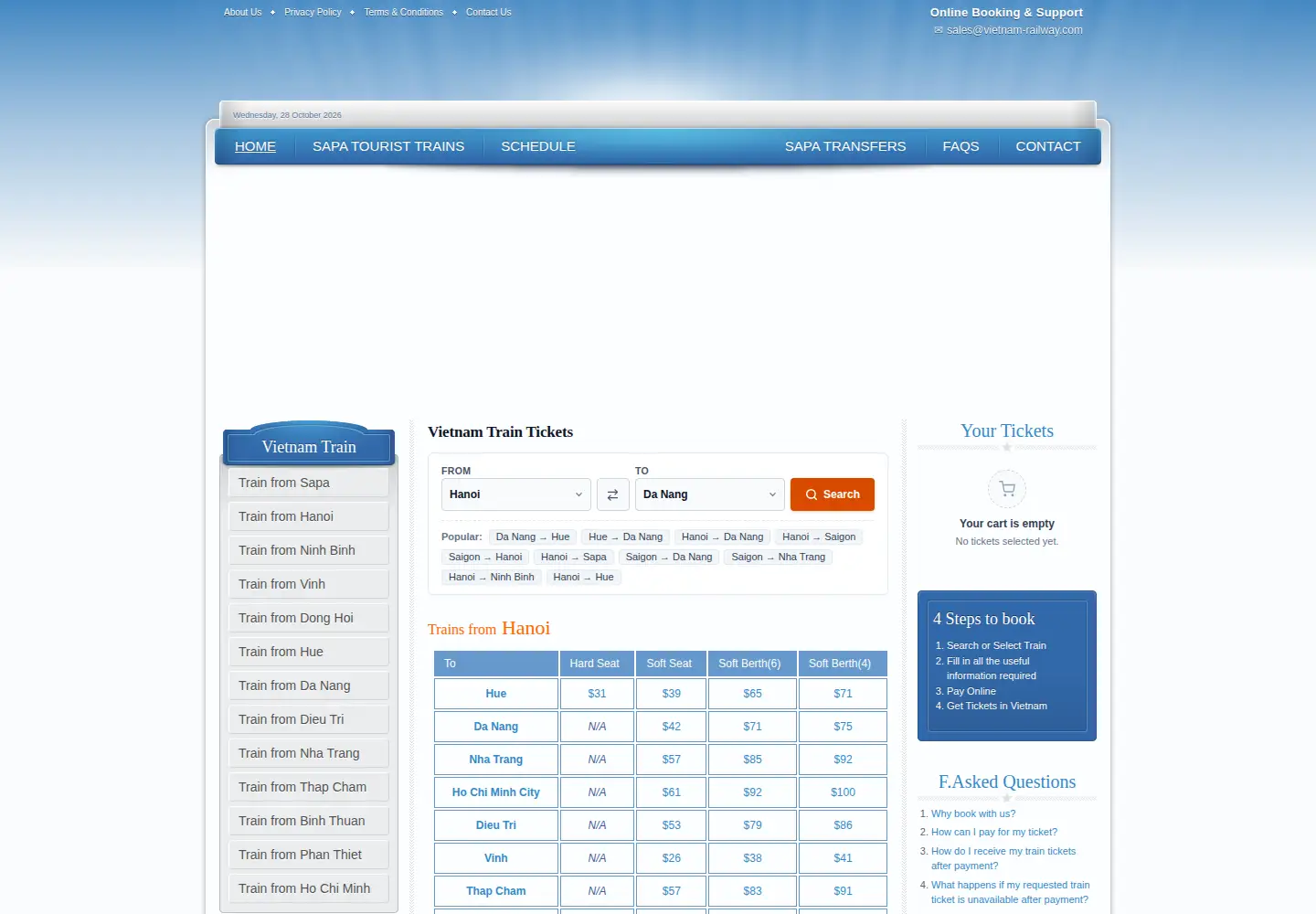Screenshot of vietnam-railway.com