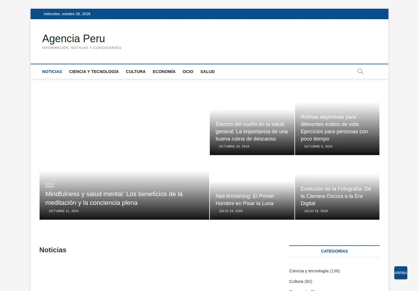 Captured homepage of agenciaperu.com in the current scan