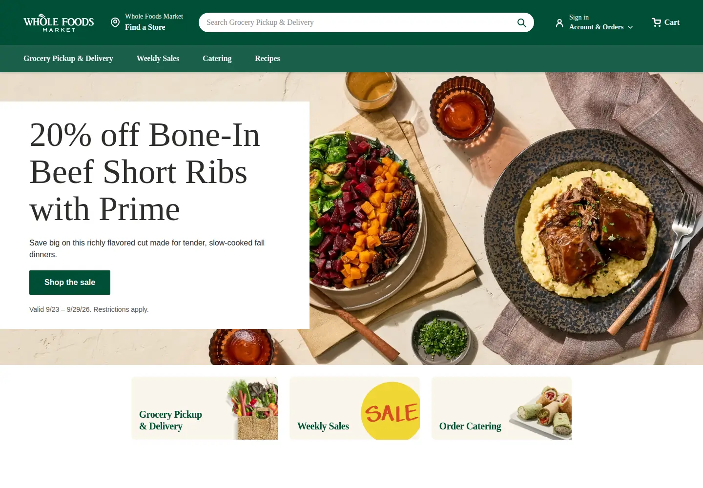 Screenshot of wholefoodsmarket.com