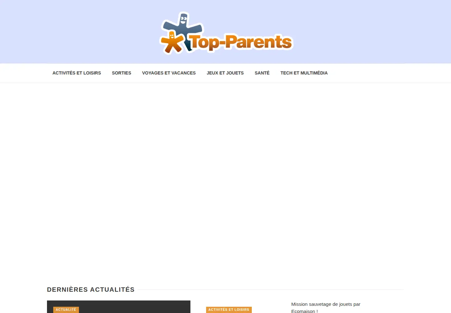 Captured homepage of top-parents.fr in the current scan