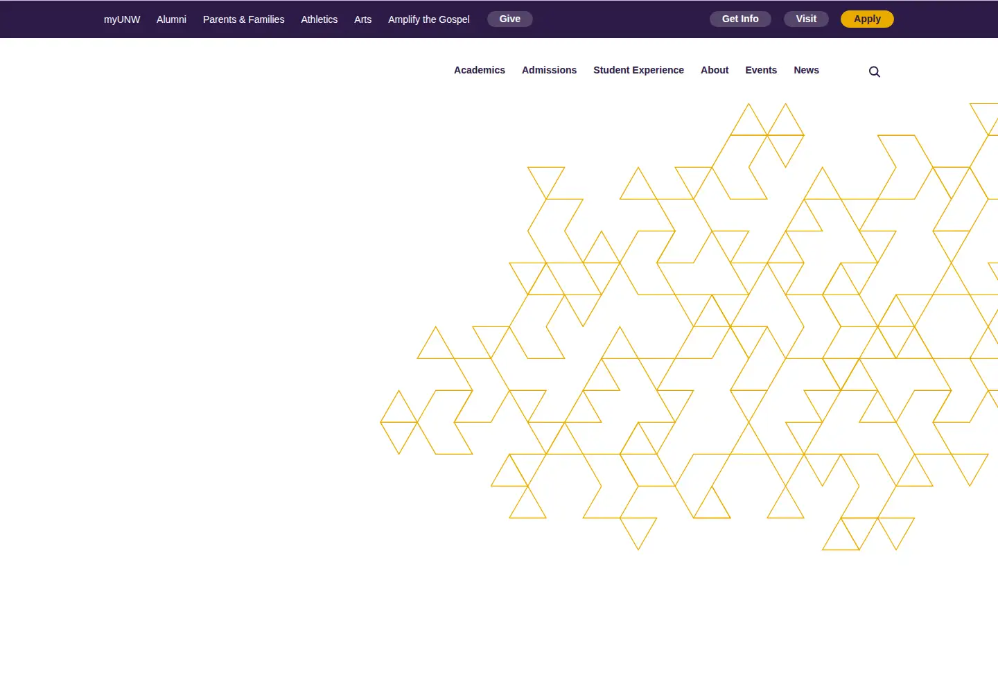 Screenshot of unw.edu