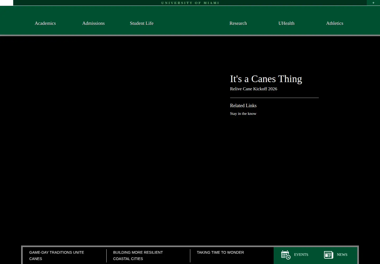 Screenshot of miami.edu