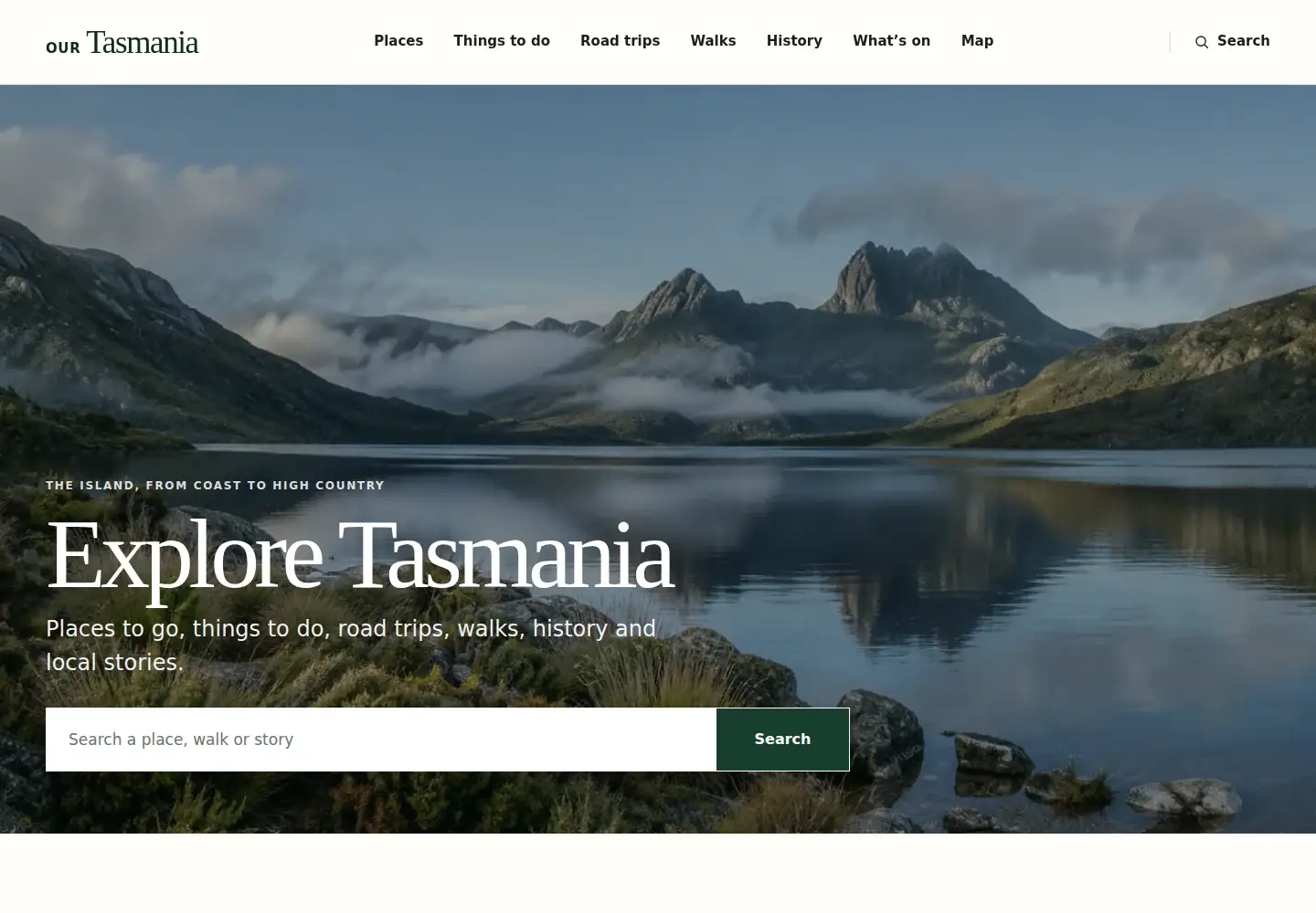 Screenshot of ourtasmania.com.au