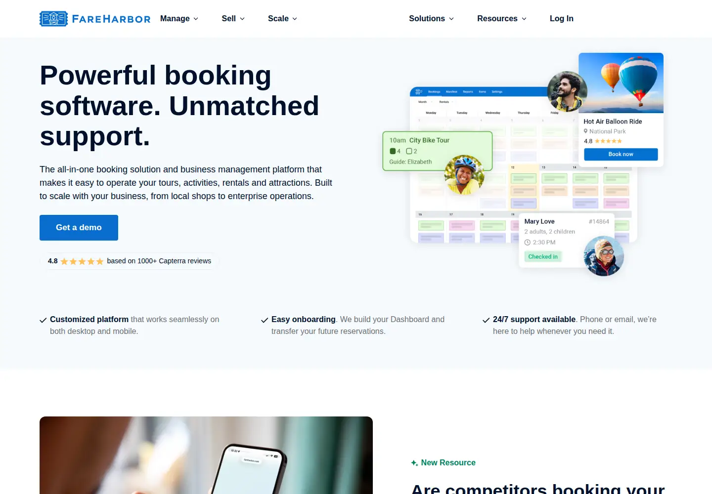 Screenshot of fareharbor.com