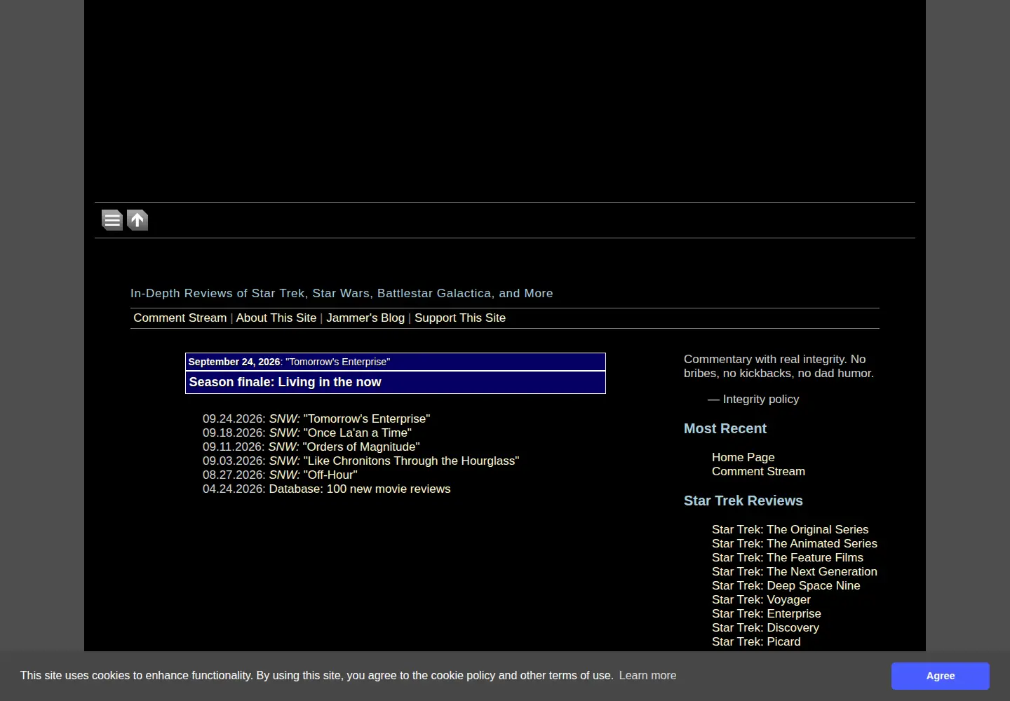 Captured homepage of jammersreviews.com in the current scan