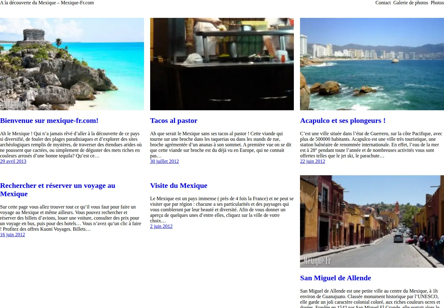 Screenshot of mexique-fr.com