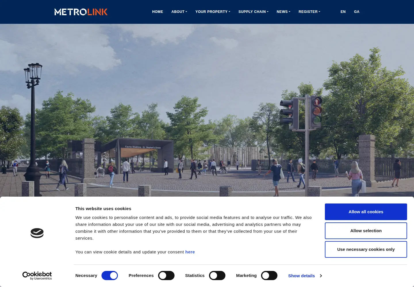 Screenshot of metrolink.ie