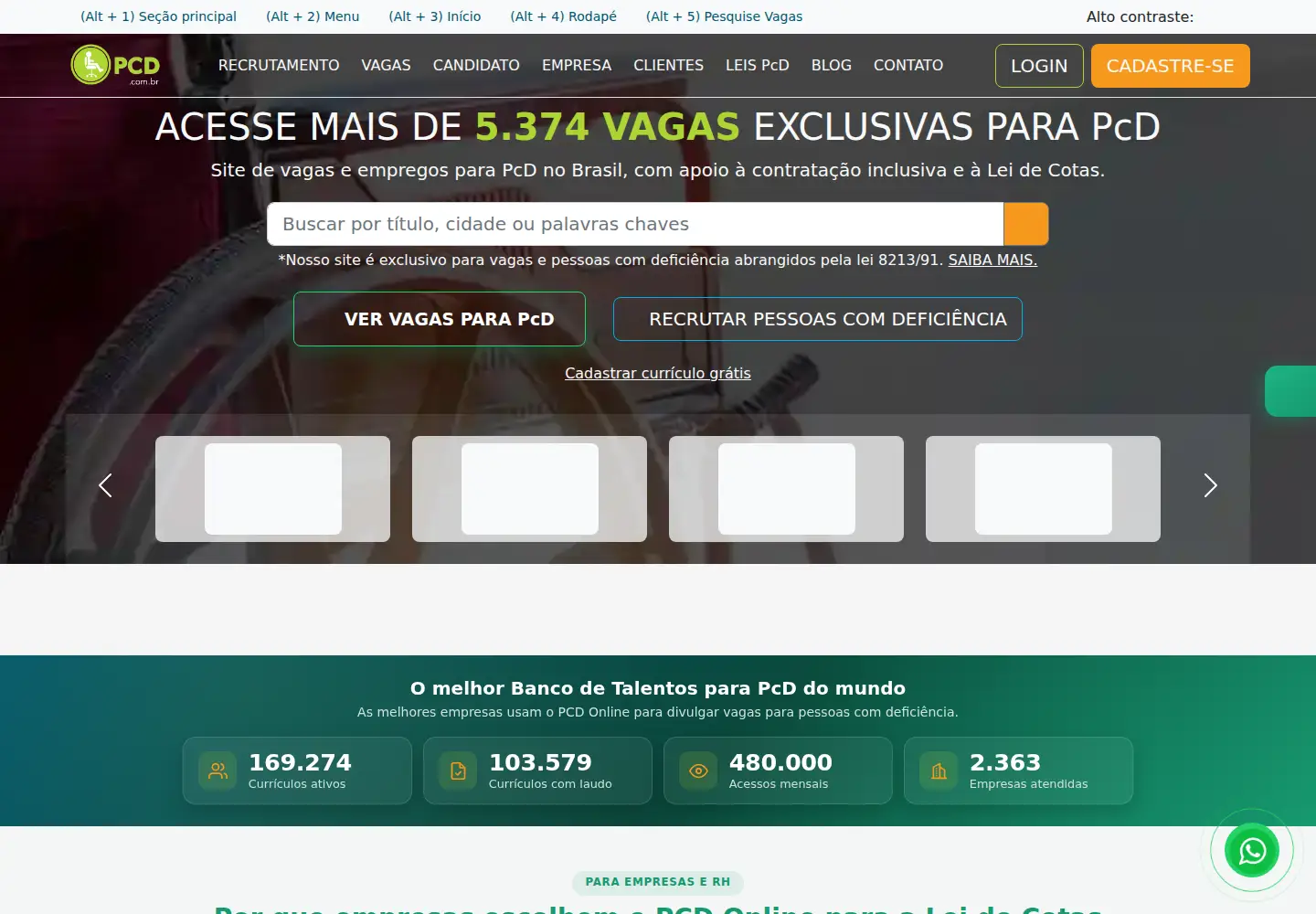 Screenshot of deficienteonline.com.br