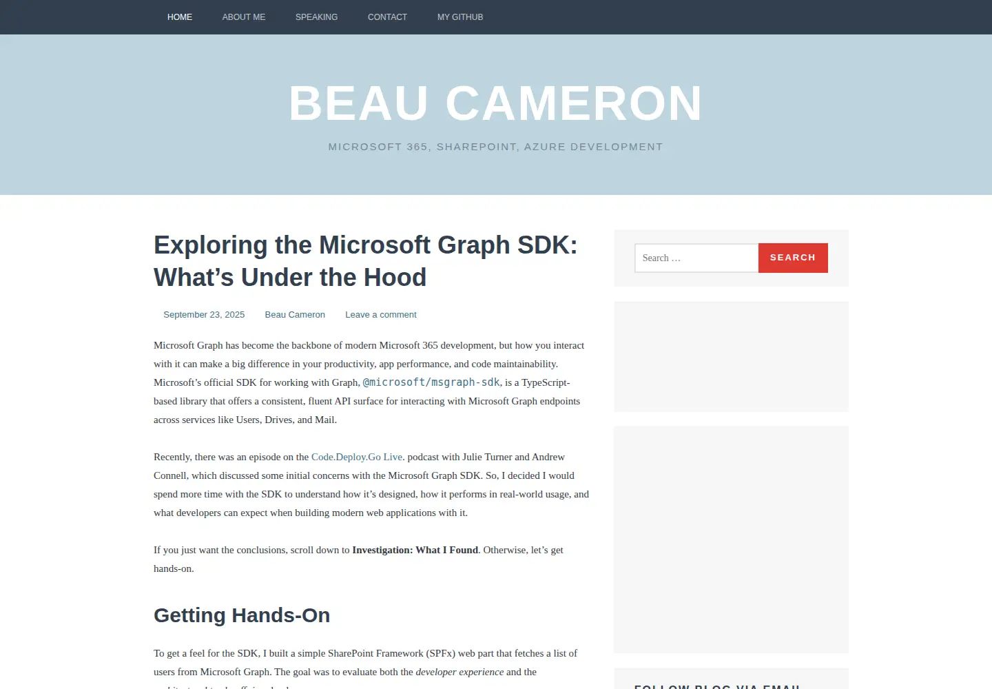 Screenshot of beaucameron.net