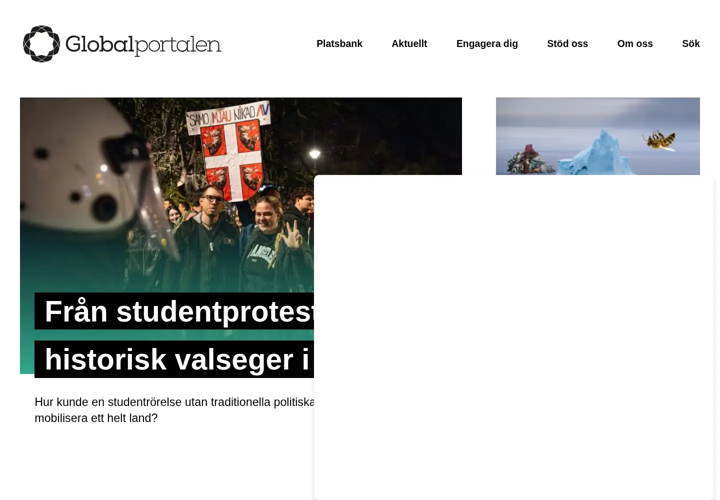 Captured homepage of globalportalen.org in the current scan