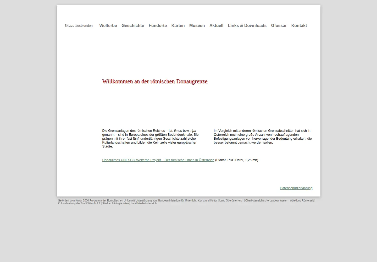 Captured homepage of limes-oesterreich.at in the current scan