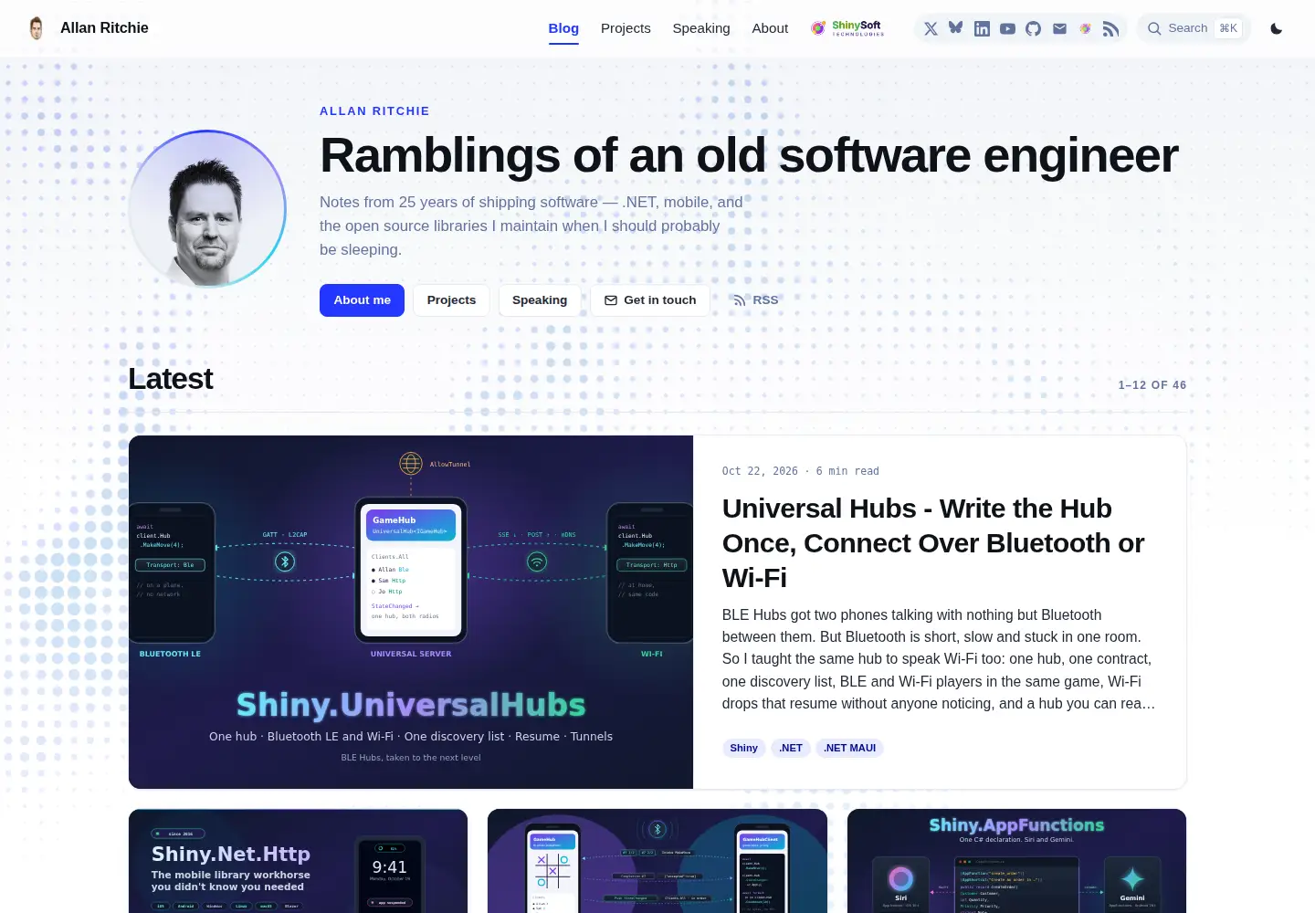 Screenshot of allanritchie.com
