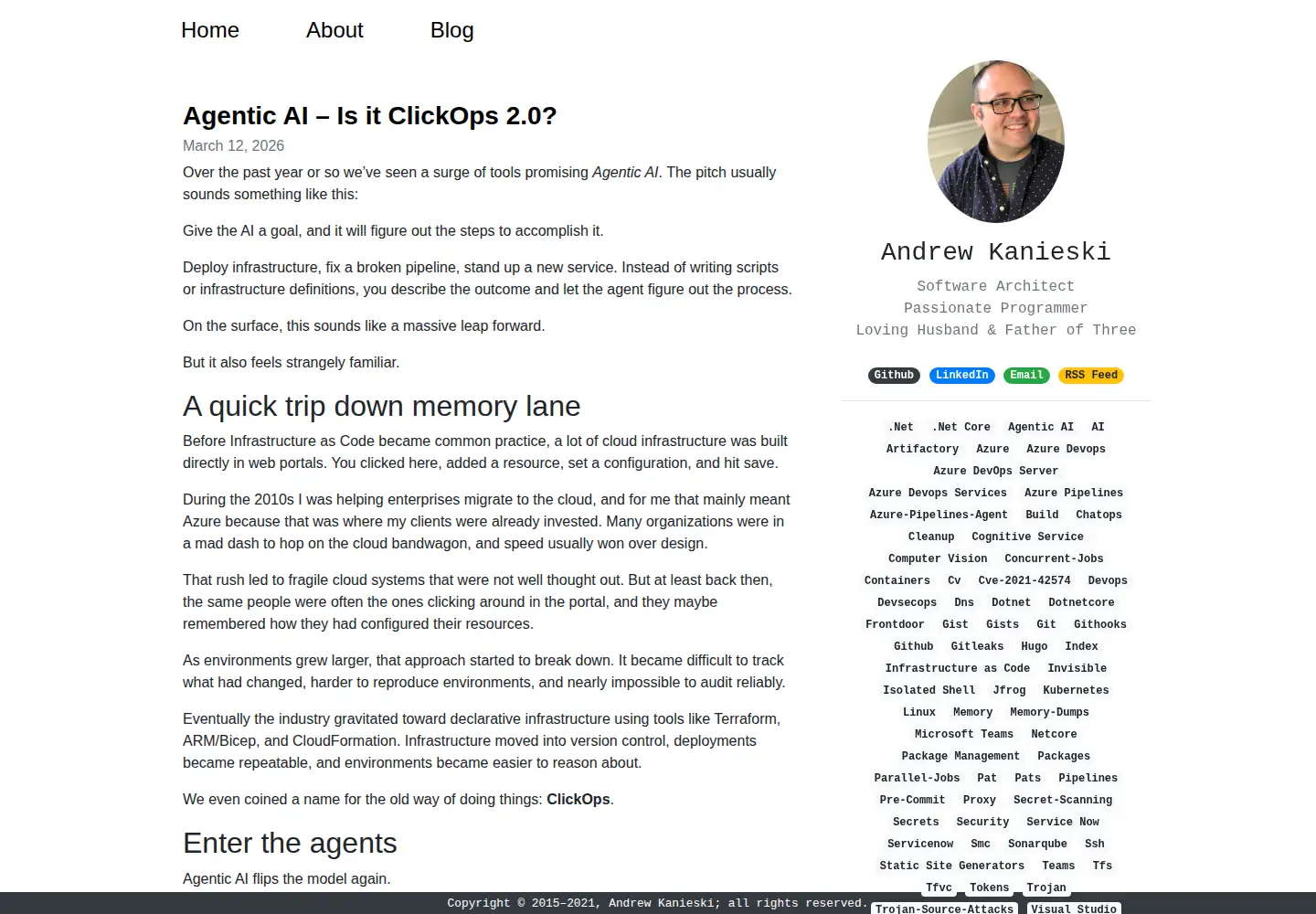 Screenshot of andrewkanieski.com