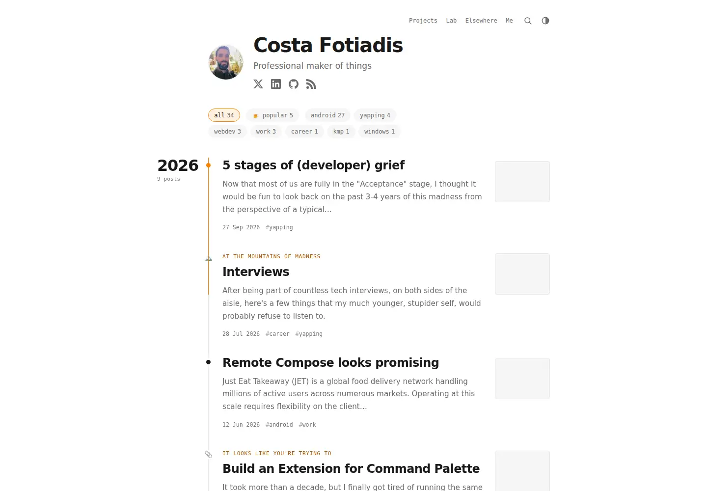 Captured homepage of costafotiadis.com in the current scan