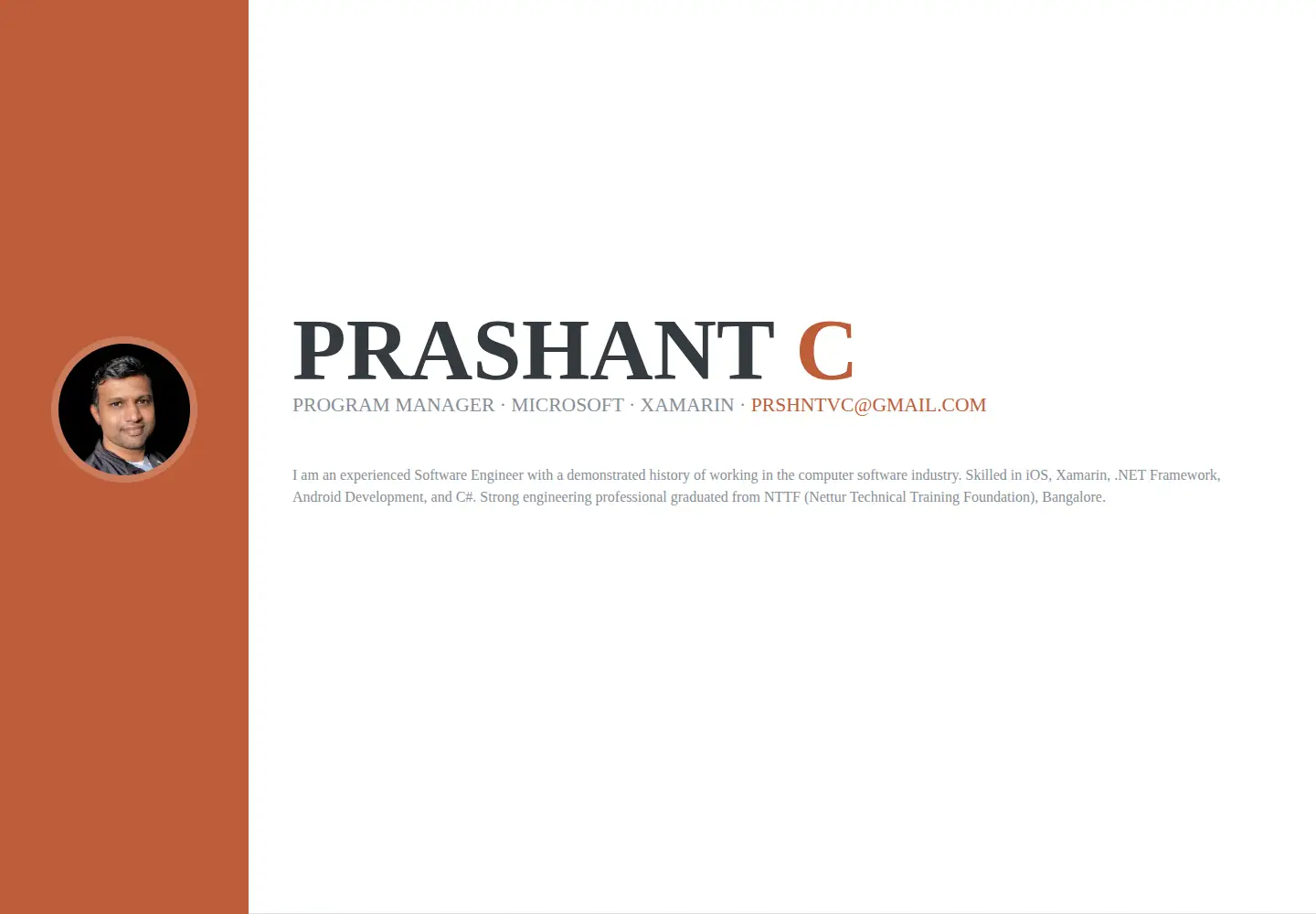 Screenshot of prashantvc.com