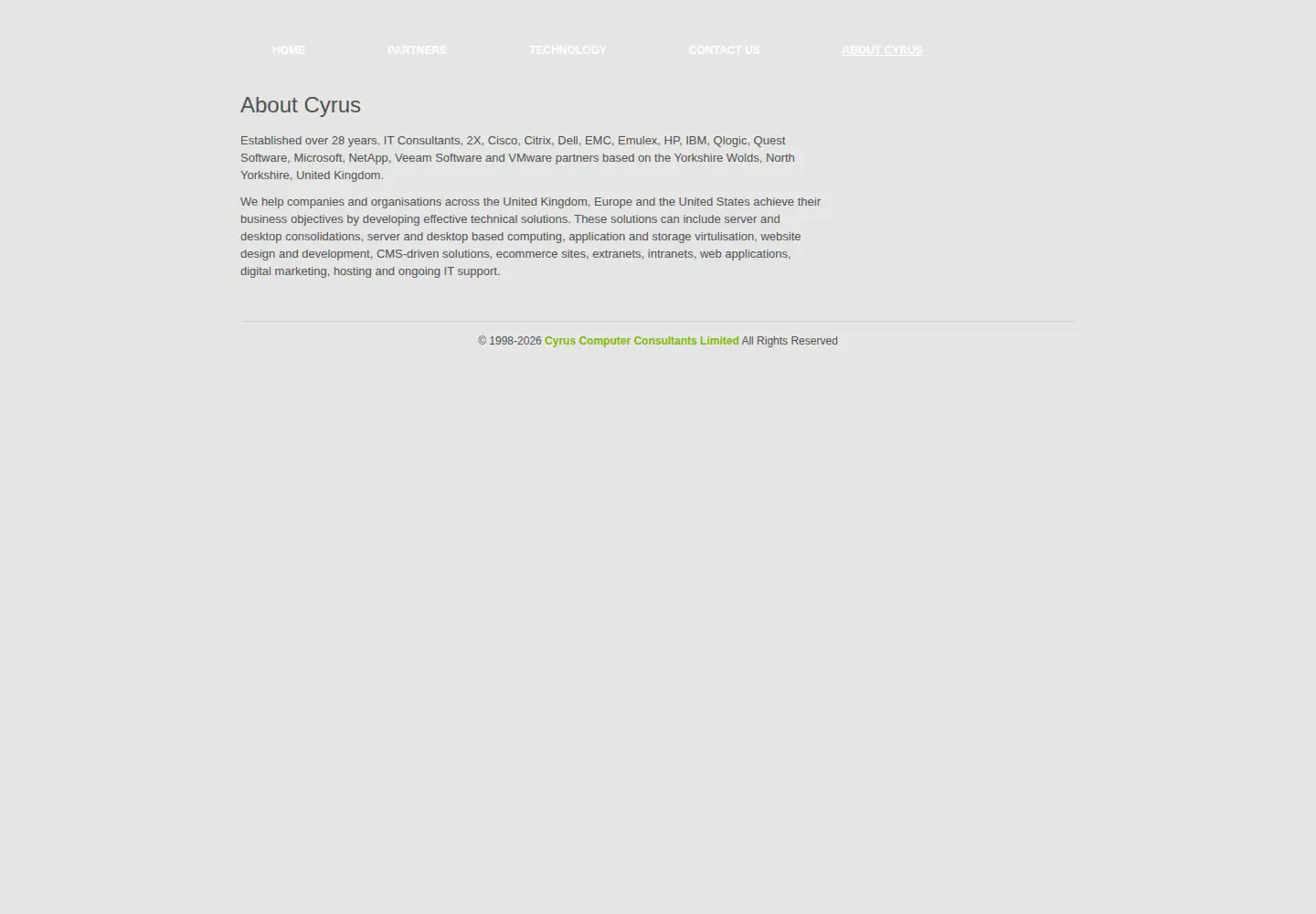 Screenshot of cyrus-consultants.co.uk