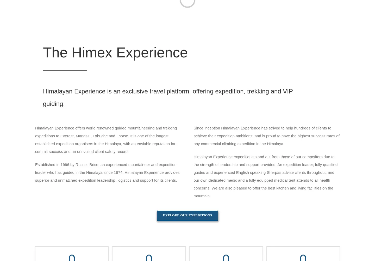 Captured homepage of himalayanexperience.com in the current scan