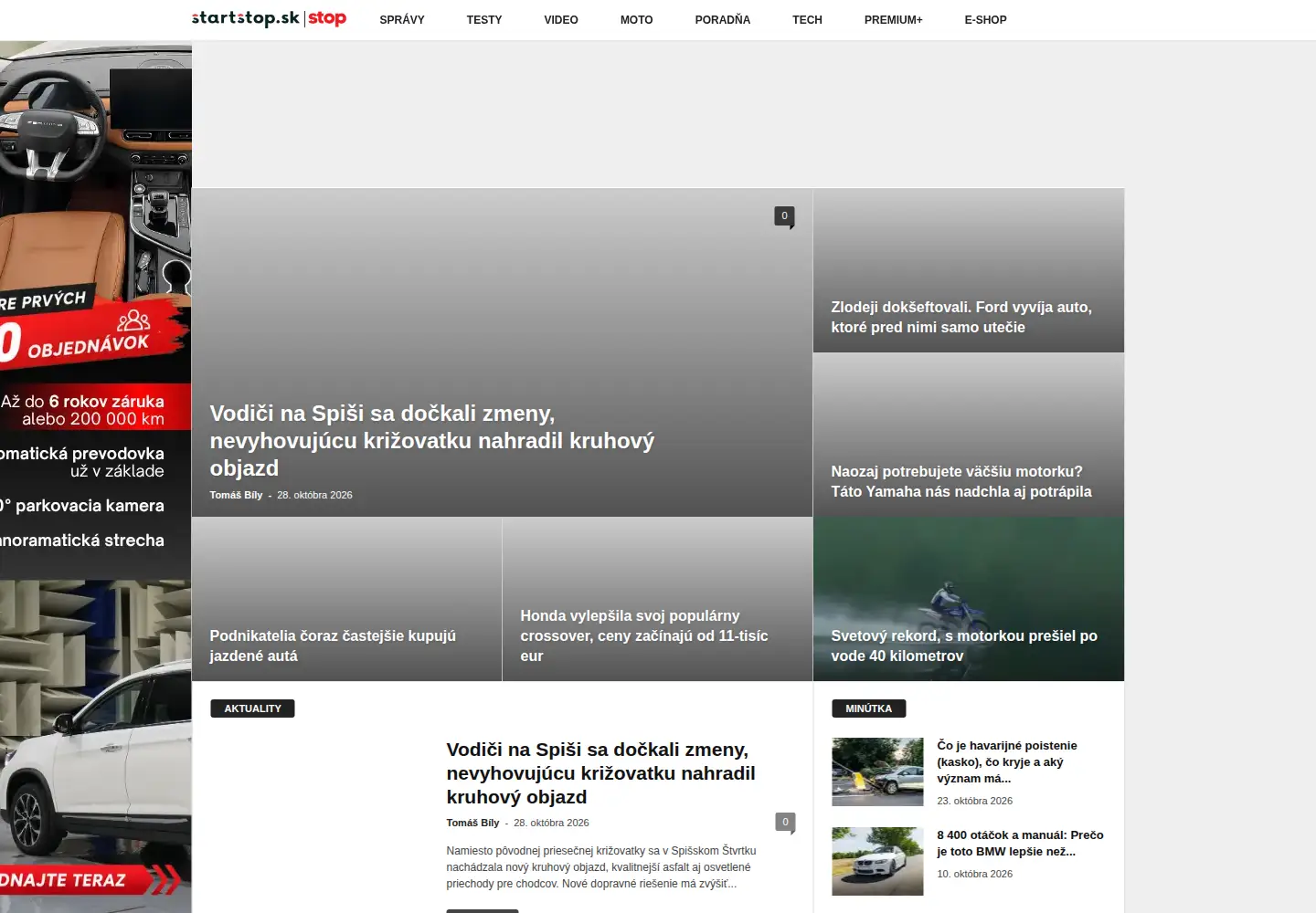 Screenshot of startstop.sk