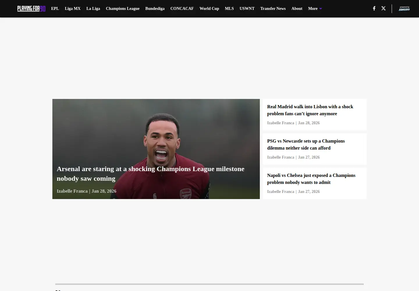Screenshot of playingfor90.com