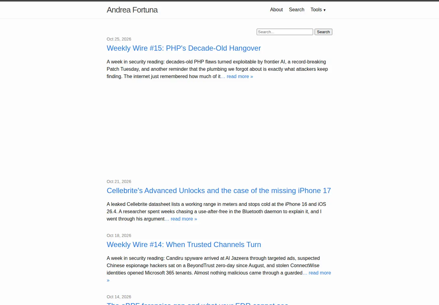 Screenshot of andreafortuna.org