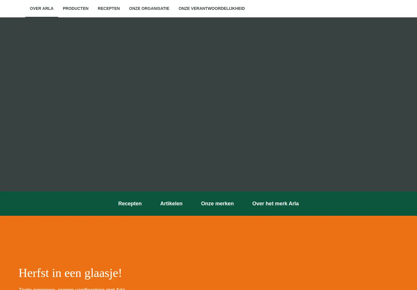 Screenshot of arla.nl