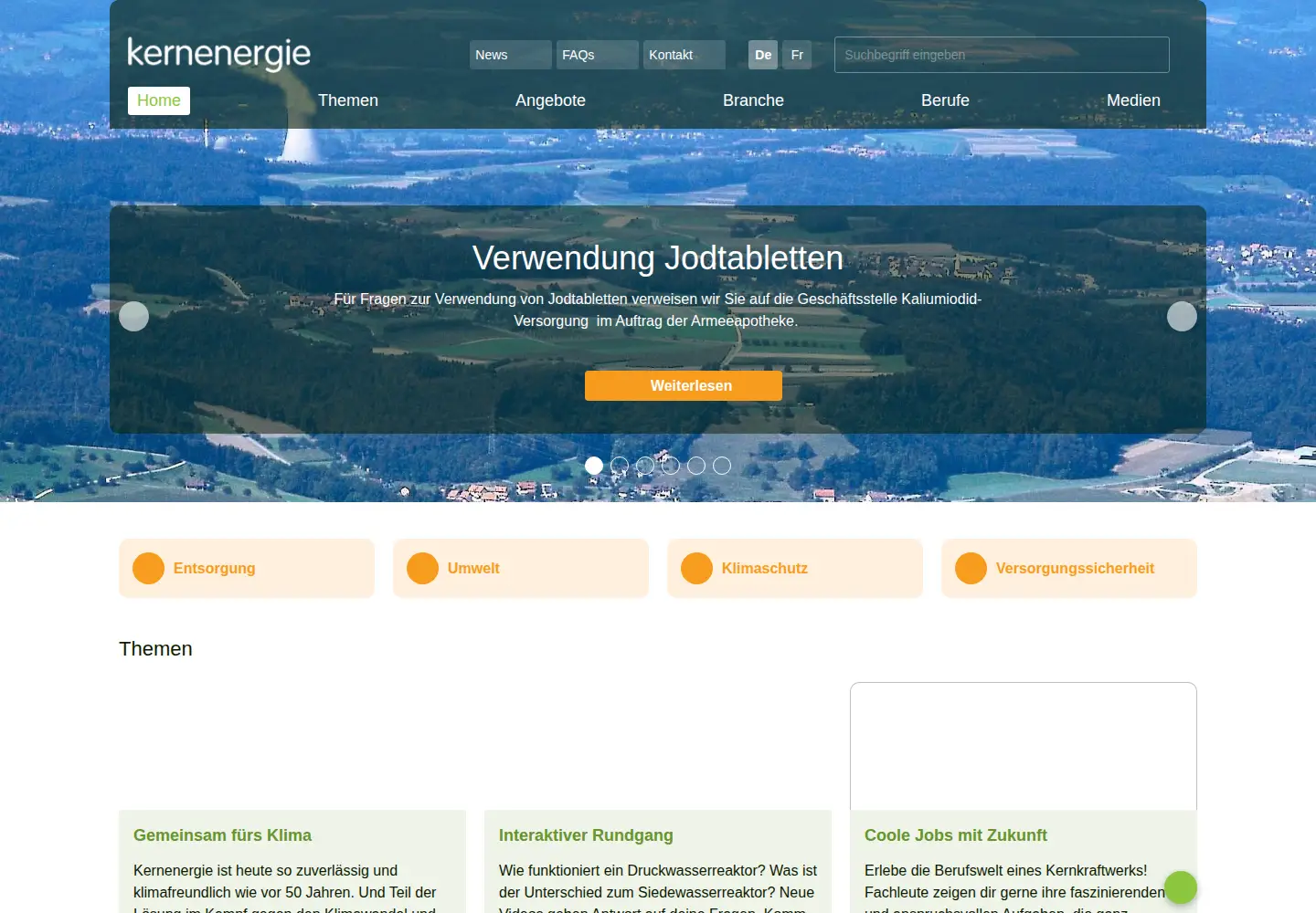 Screenshot of kernenergie.ch