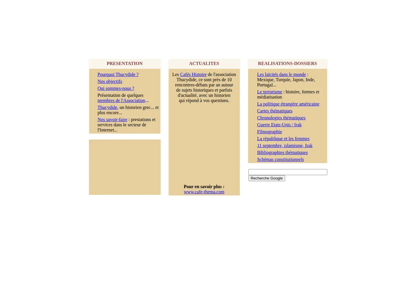 Screenshot of thucydide.com