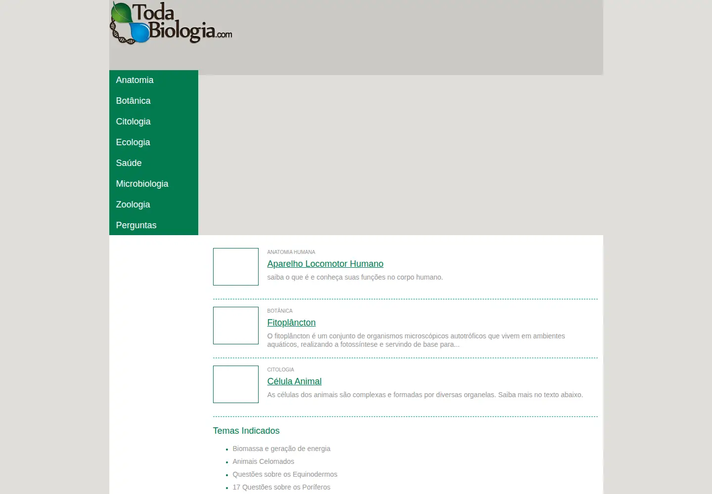 Screenshot of todabiologia.com