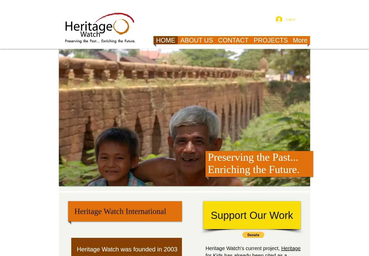 Captured homepage of heritagewatchinternational.org in the current scan