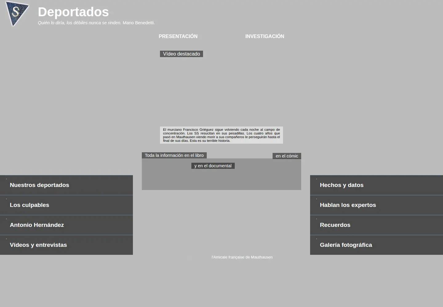 Captured homepage of deportados.es in the current scan