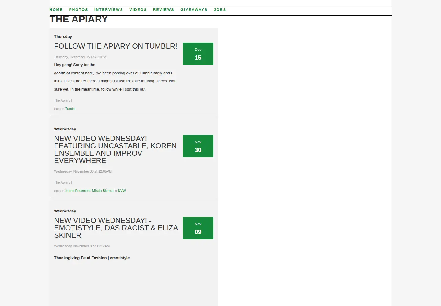 Screenshot of theapiary.org