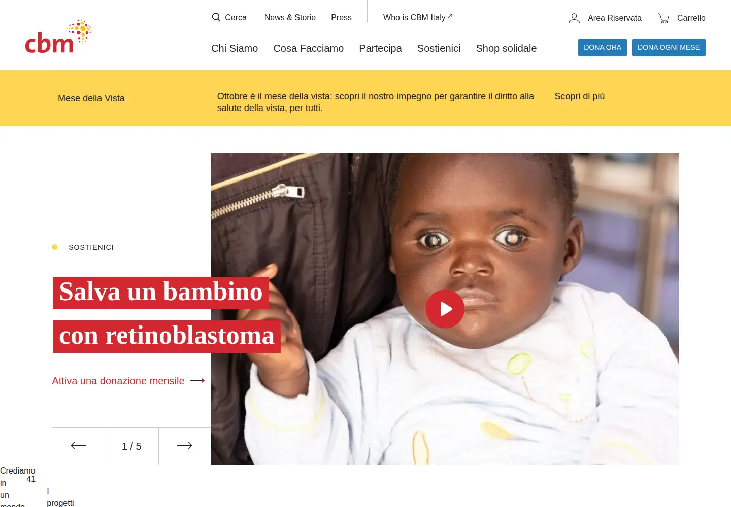 Captured homepage of cbmitalia.org in the current scan