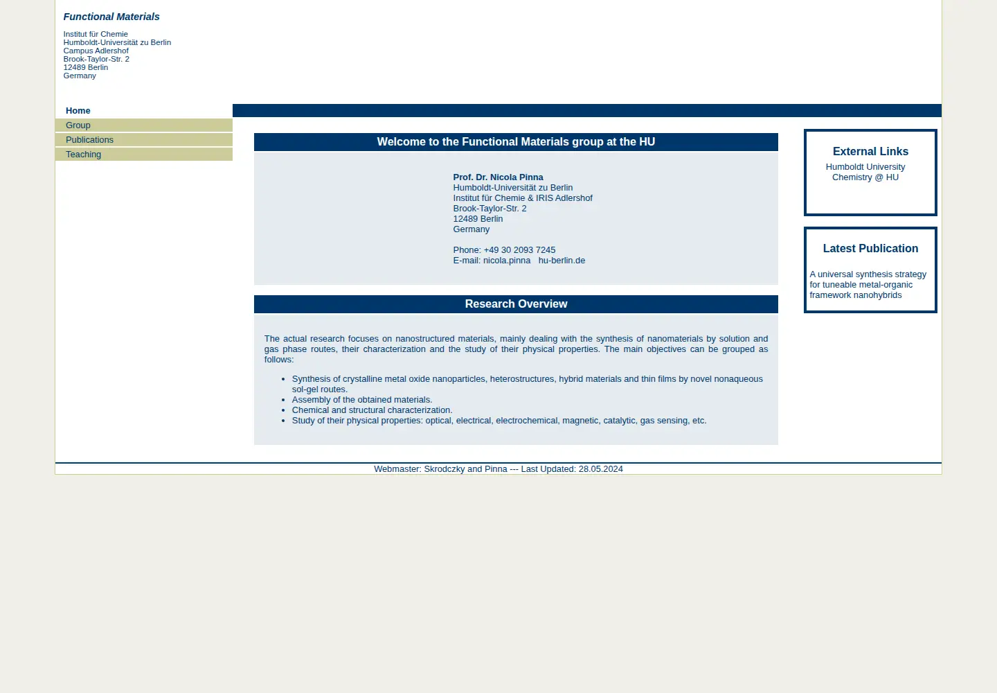 Captured homepage of pinna.info in the current scan