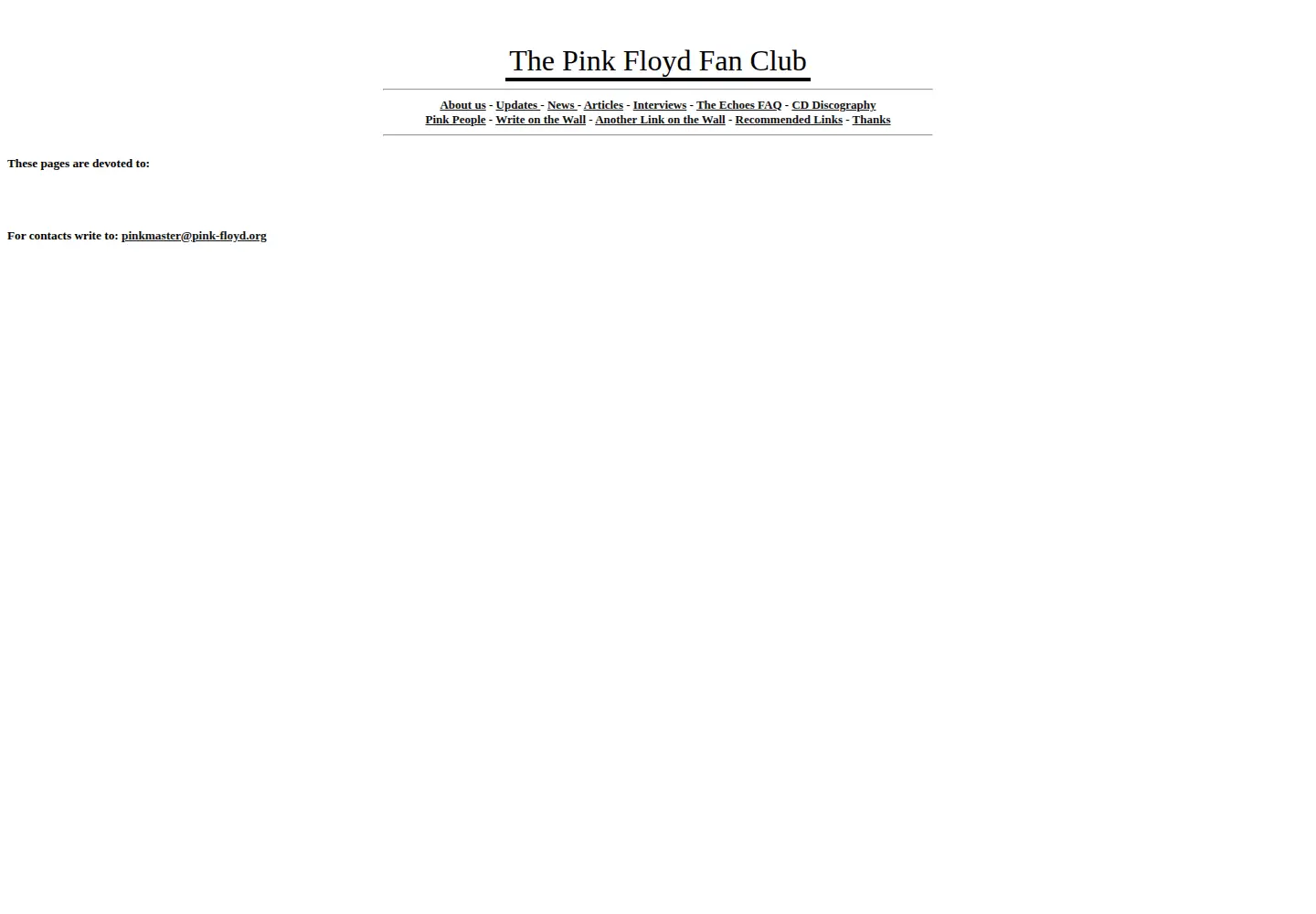 Screenshot of pink-floyd.org