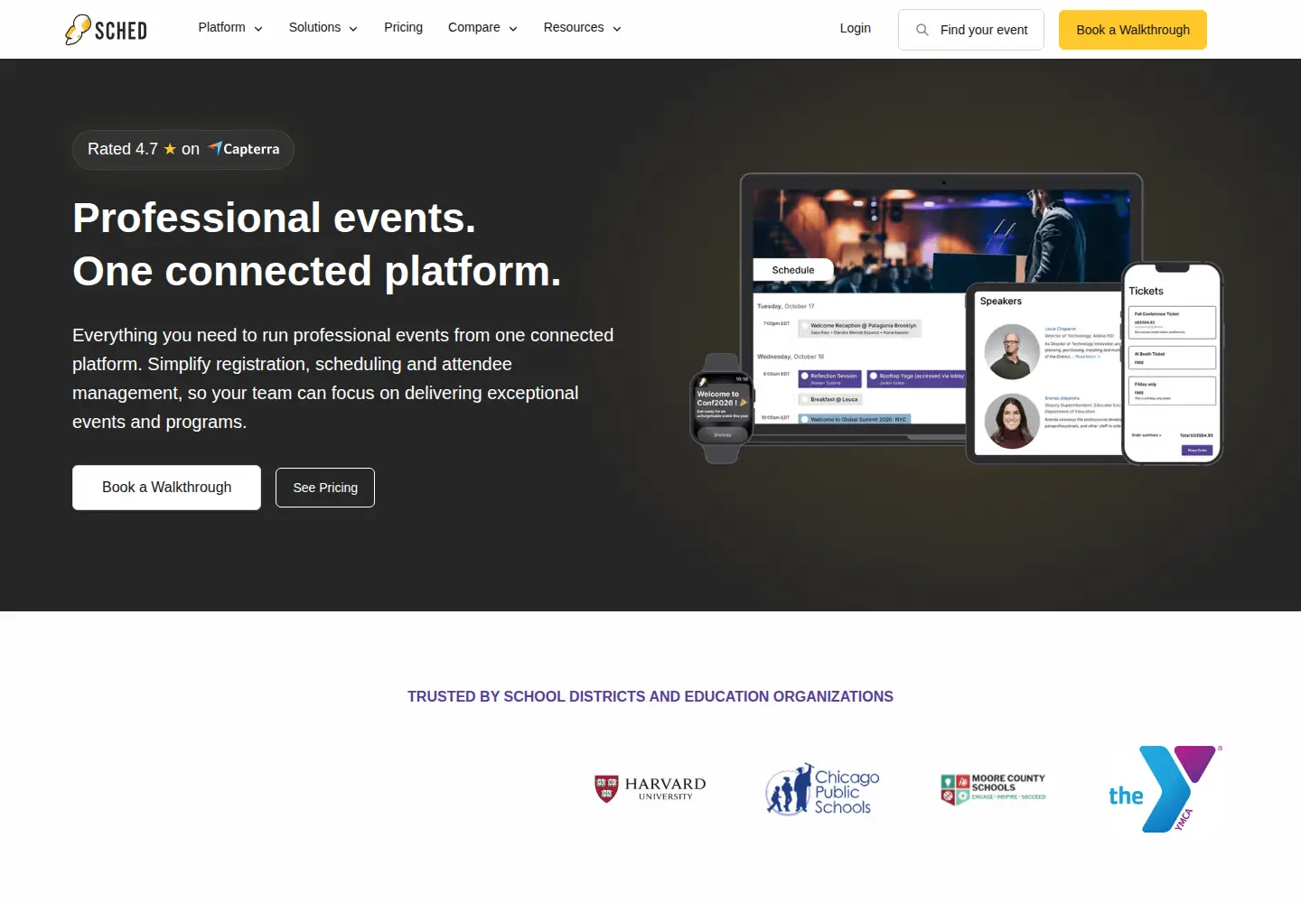 Screenshot of sched.org