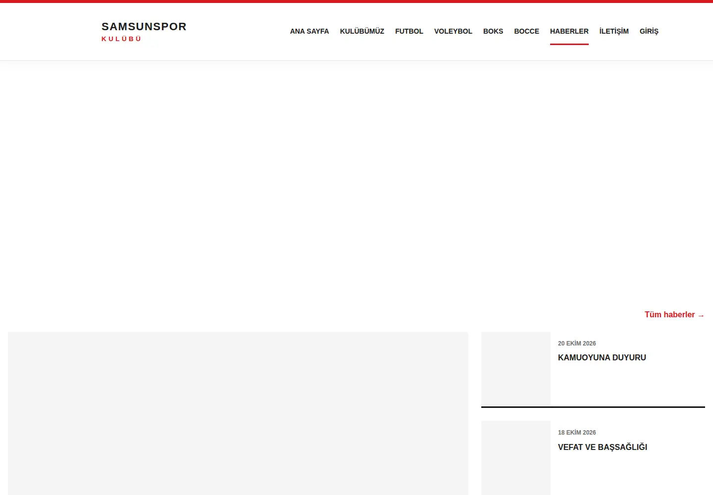 Screenshot of samsunspor.org.tr
