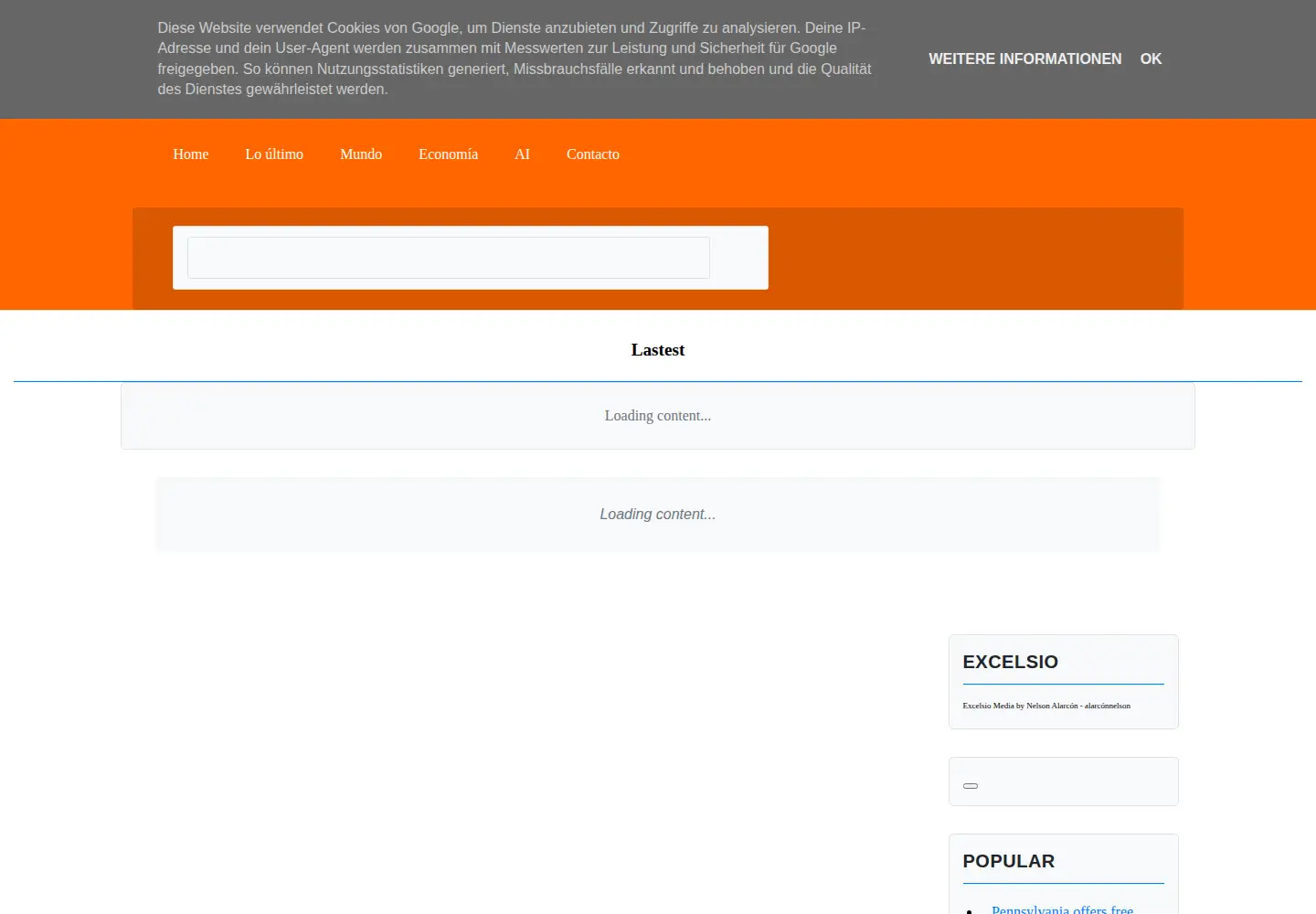 Captured homepage of excelsio.net in the current scan