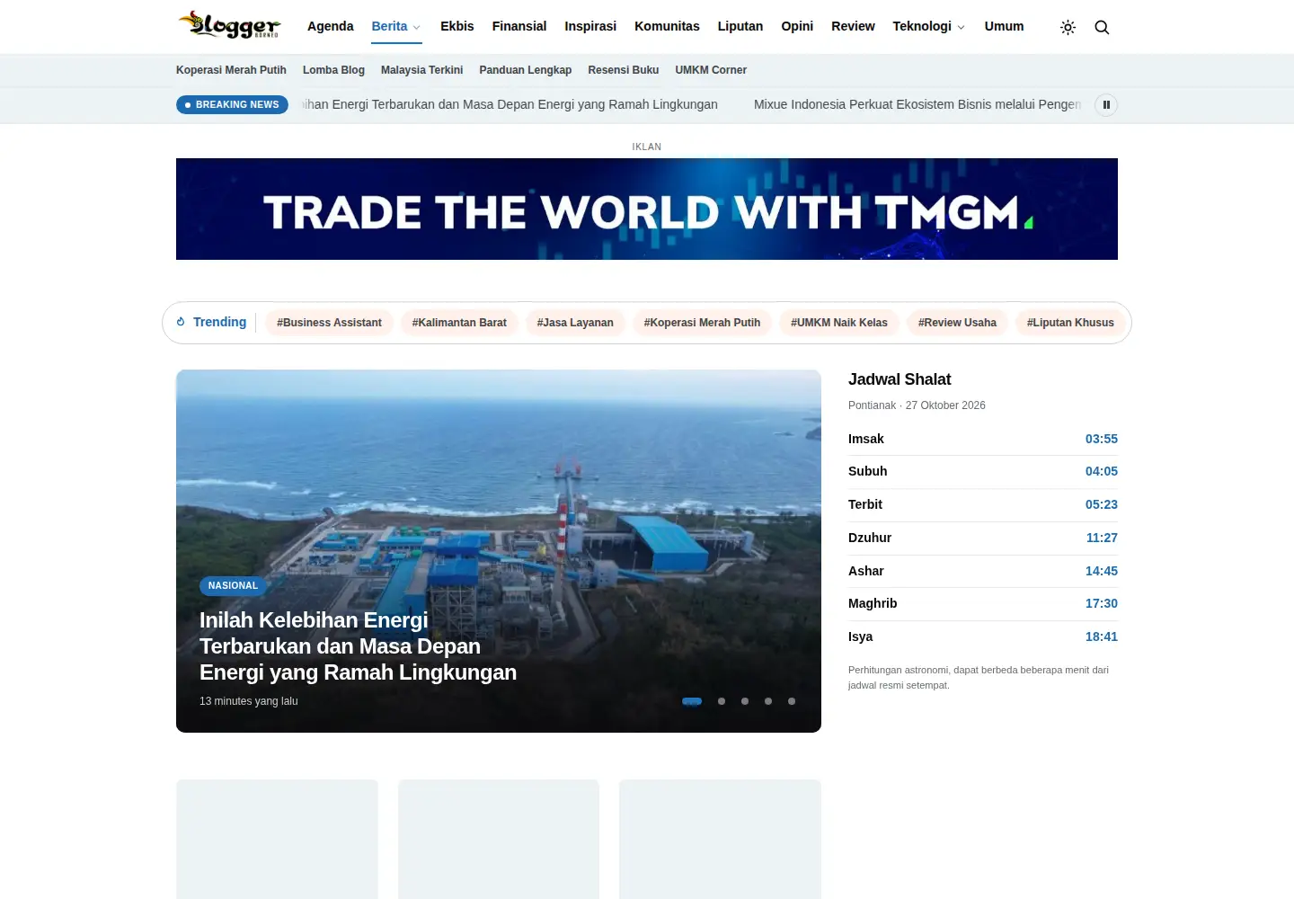 Screenshot of bloggerborneo.com