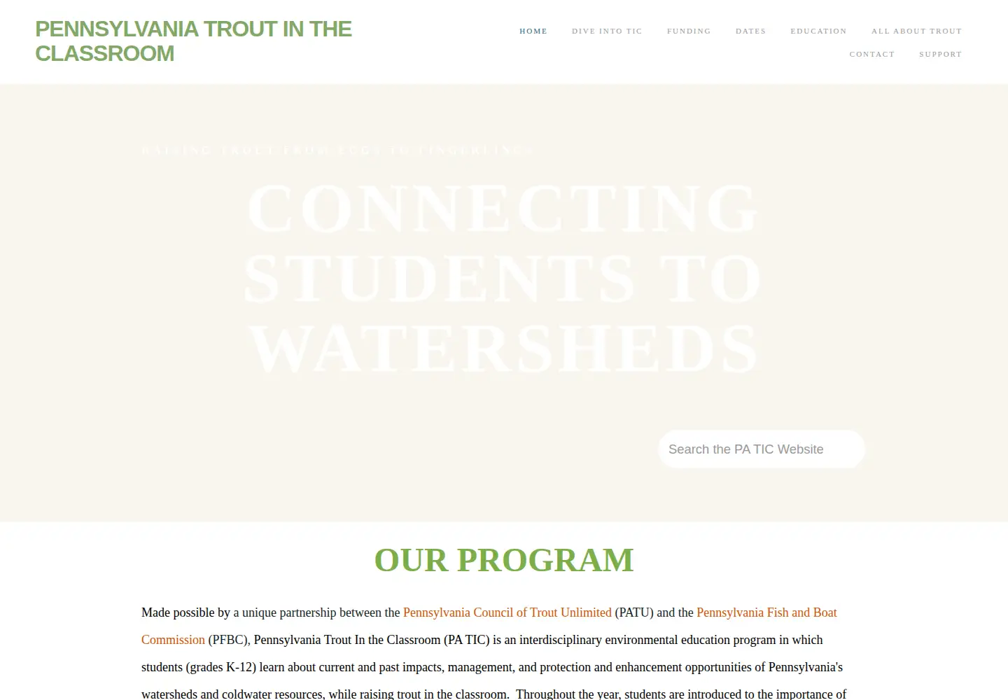 Screenshot of patroutintheclassroom.org