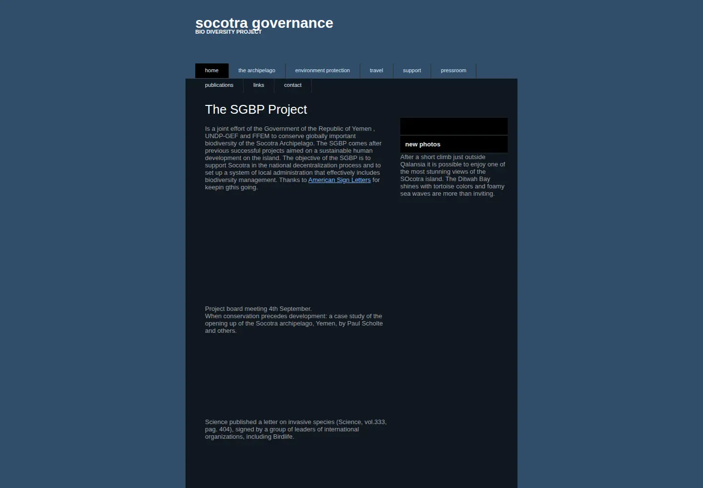 Screenshot of socotraproject.org