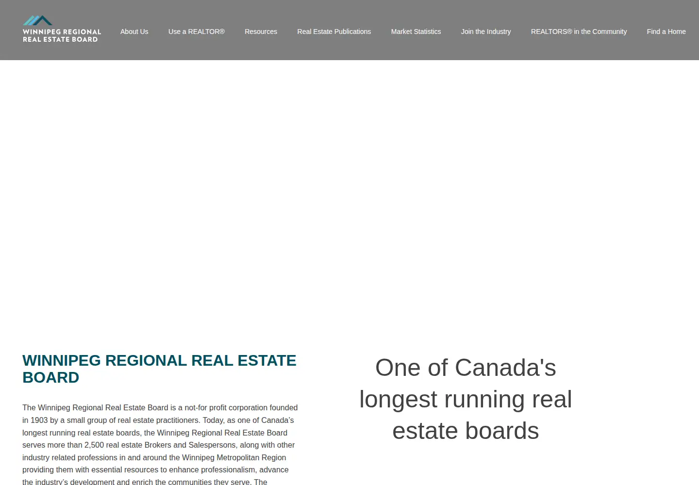 Screenshot of winnipegregionalrealestateboard.ca
