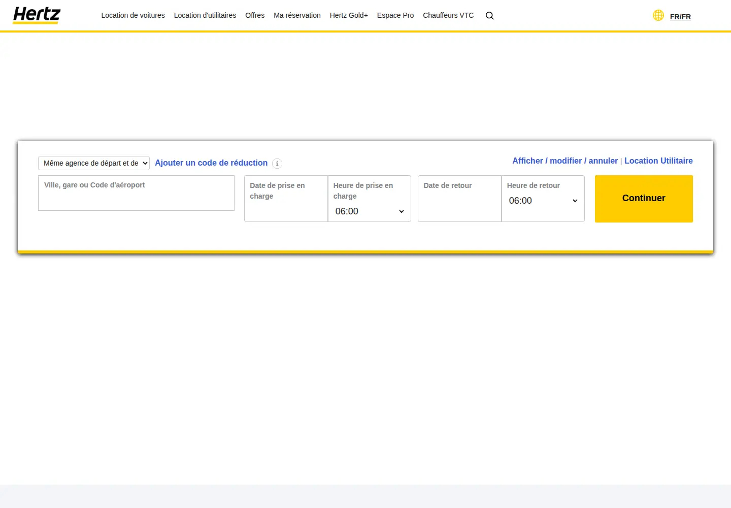 Screenshot of hertz.com