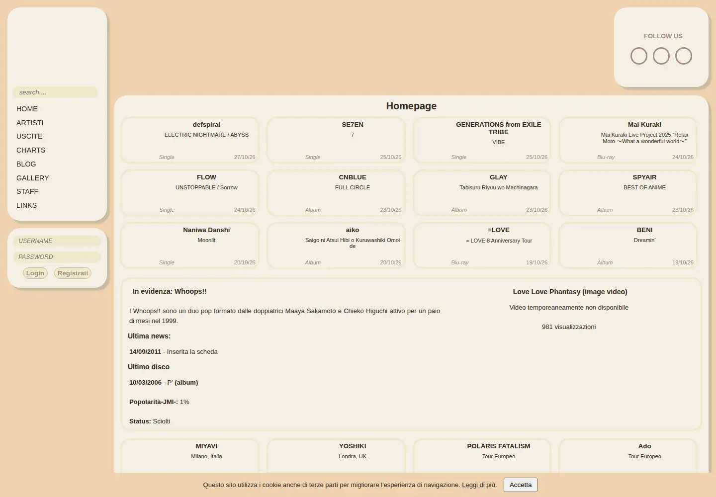 Screenshot of jmusicitalia.com