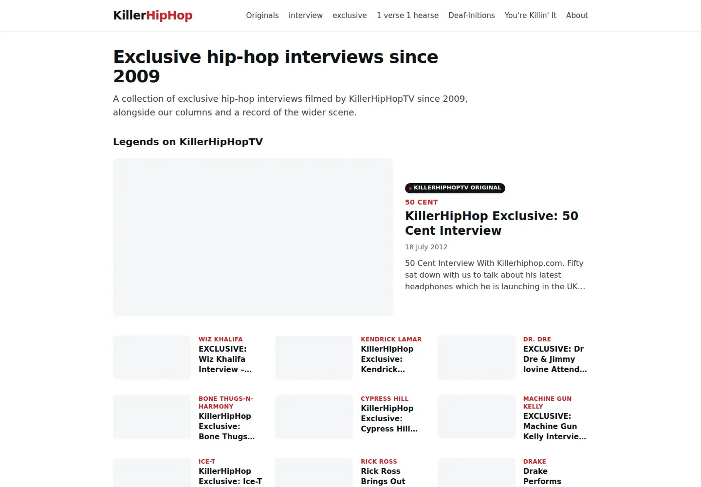 Screenshot of killerhiphop.com