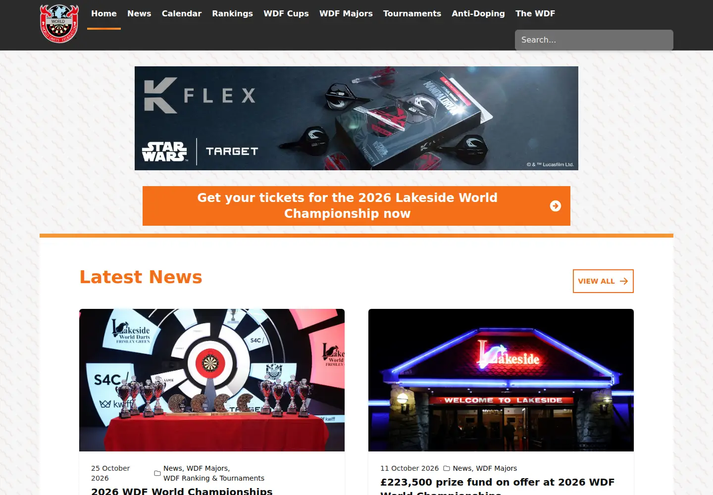 Screenshot of dartswdf.com