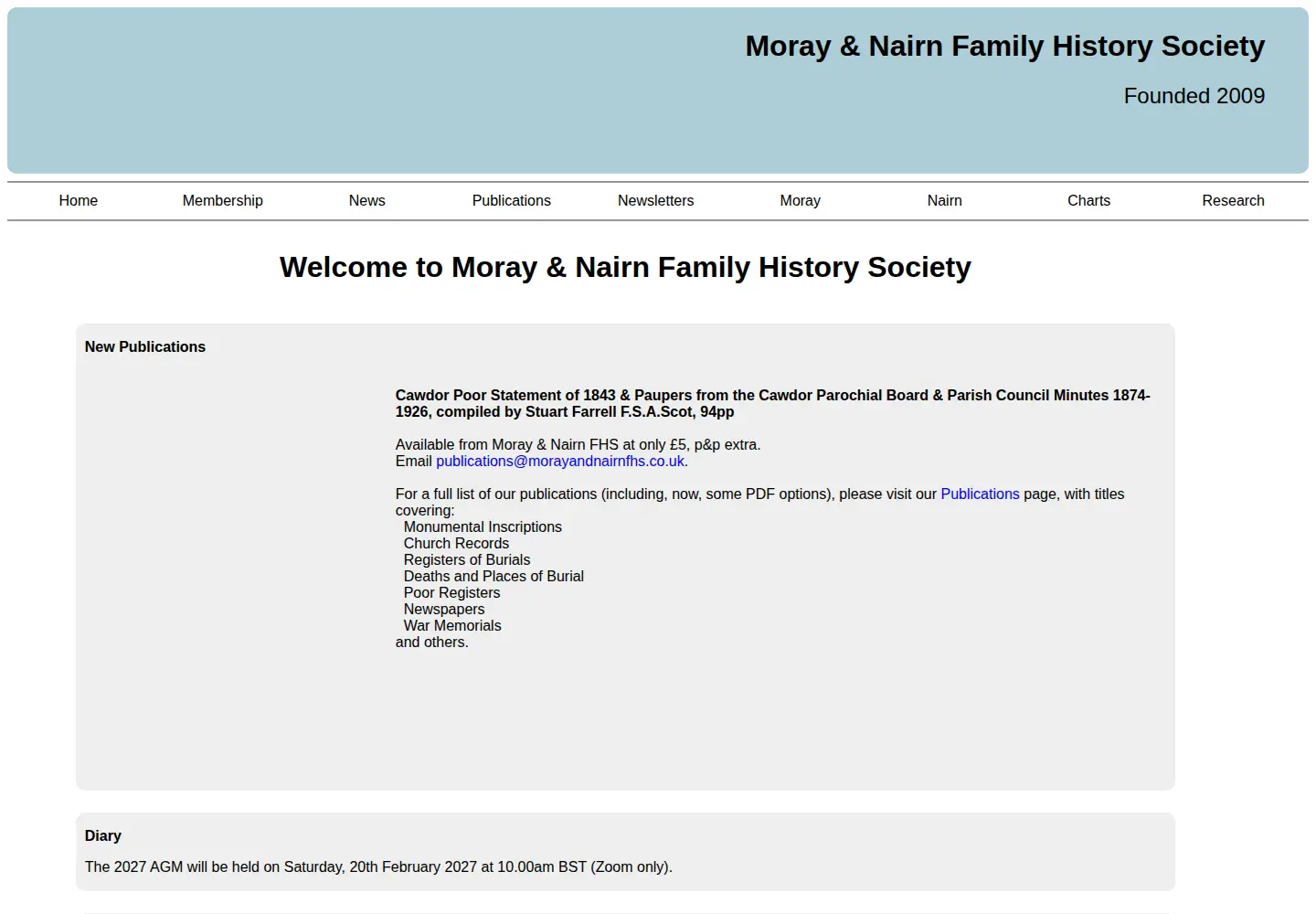 Screenshot of morayandnairnfhs.co.uk