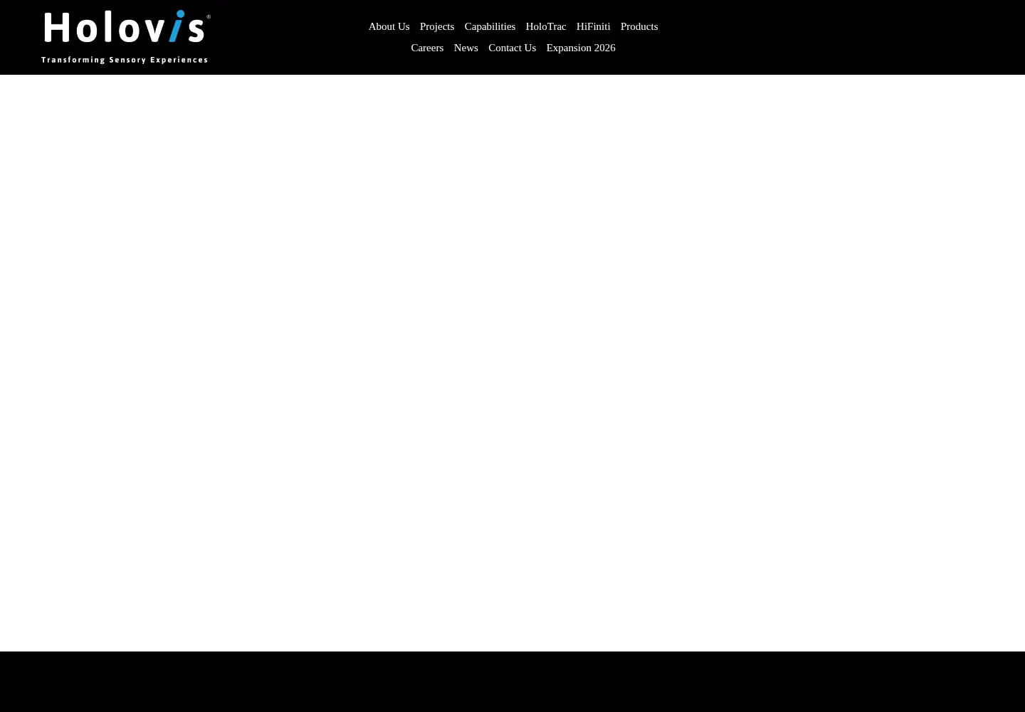 Captured homepage of holovis.com in the current scan