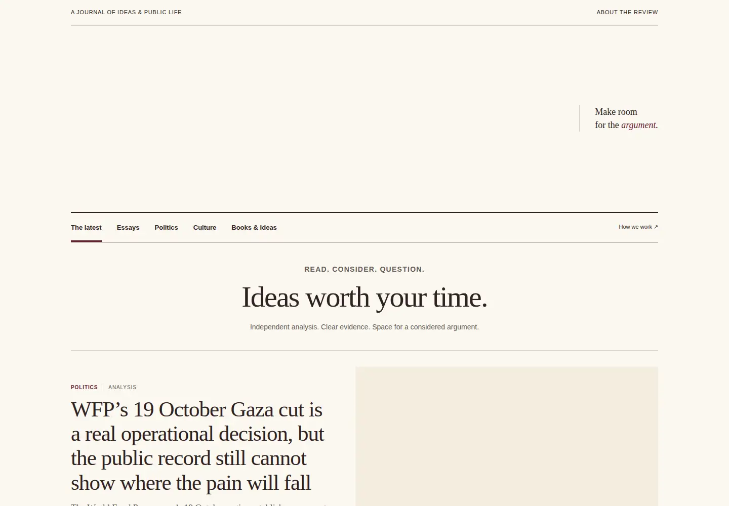 Captured homepage of liberalreview.com in the current scan