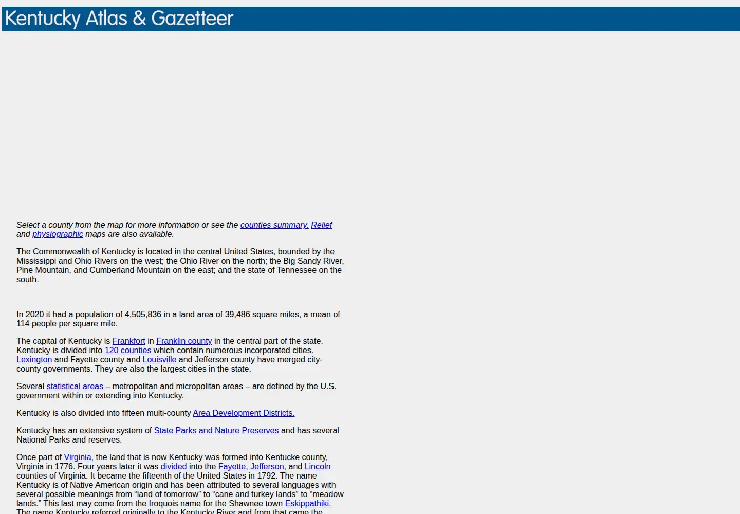Screenshot of kyatlas.com