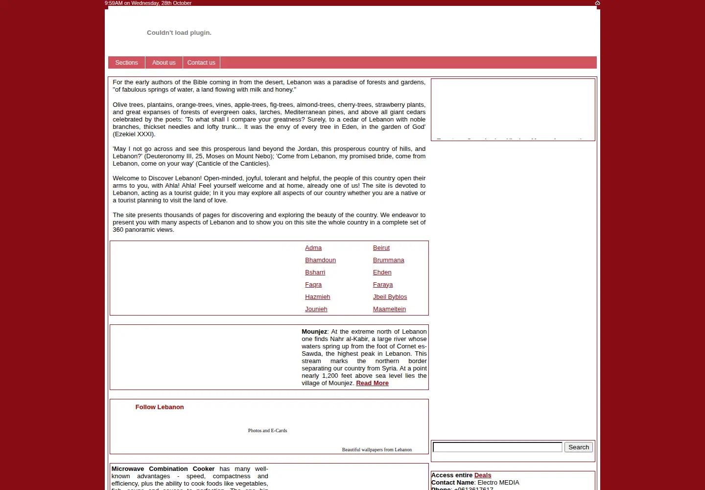 Screenshot of discoverlebanon.com